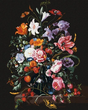 Картина по номерам. Ваза с цветами и ягодами ©Jan Davidsz. de Heem. 40х50. KHO3208. Идейка