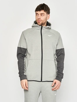 Толстовка на молнии мужская Mizuno 32GC269006 XL Серая с черным (5059431393514)