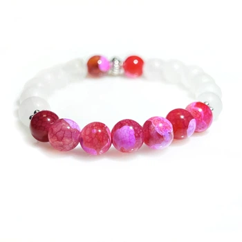 Браслет из натуральных камней Stonest Line Pink White 17 (br017-17)