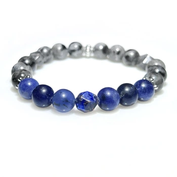 Браслет из натуральных камней Stonest Line Dark Blue Grey 19 (br020-19)