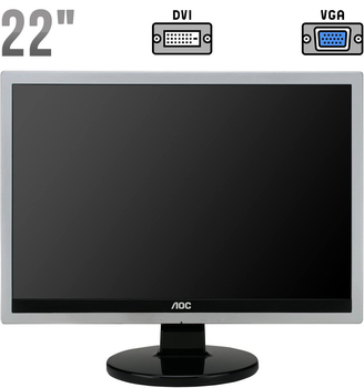 Монитор АОС 2219Vwa / 22" (1680x1050) TN / DVI, VGA, Audio / VESA 100x100 / Встроенные колонки 2x 2W б/у
