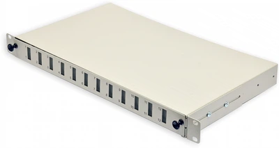 Оптическая панель CMS 12 портов SC-Duplex/LC-Quad, 1U, выдвижная, пустая, 12 вводов кабеля, Серая (UA-FOPE12SCD-G)