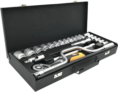 Набор насадок торцевых Mastertool CrV 1/2” с трещоткой 24 предмета (78-4125)