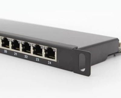 Патч-панель Hypernet 19" 0.5U 24 порти кат.6 FTP з заднім організатором кабелю (PP-KFSTP6-24-05U)