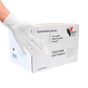 Перчатки латексные HOFF MEDICAL припудренные (10 упаковок/коробка) нестерильные размер XS