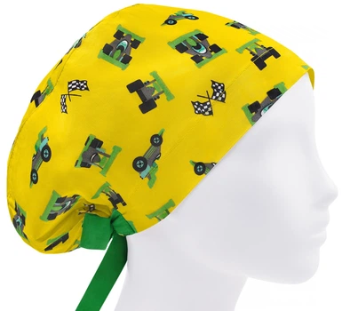 Медицинская шапочка женская HeadwearUniverse универсальная принт Машинки