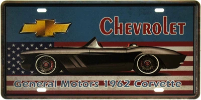 Металлическая табличка "Chevrolet (General Motors 1962 Corvette)" (ms-001172)