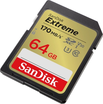 Карта памяти SanDisk Extreme SD 64GB C10 UHS-I (SDSDXV2-064G-GNCIN)