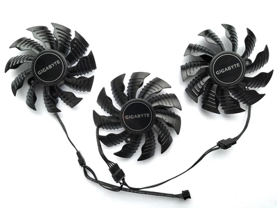 Вентилятор кулер для видеокарты Gigabyte RTX 2070 2080 Ti 3070 Ti RX 6800 6900 XT Gaming 83 мм Everflow T128015SU (GA92S2U T129215SU PLA09215S12H) комплект 3 шт (№414.7)