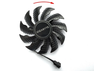 Вентилятор кулер для видеокарты Gigabyte RTX 2070 2080 Ti 3070 Ti RX 6800 6900 XT Gaming 83 мм Everflow T128015SU (PLD09215S12H GA92S2U T129215SU PLA09215S12H) (№414.72)