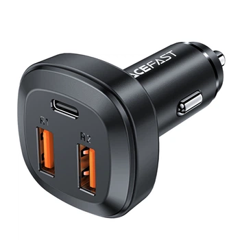 Автомобильное зарядное устройство Acefast B9 2 USB/ 1 Type-C 5A 66W PD QC черное