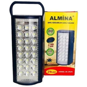 Фонарь переносной светодиодный с Pawer Bank Almina DL-2424 24 LED сменный аккумулятор 6В