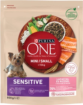 Сухий корм для дорослих собак Purina One Mini/Small Sensitive з лососем та рисом