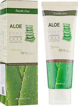 Пенка для умывания с экстрактом алоэ - FarmStay Pure Cleansing Foam Aloe 180ml (602075-2042)