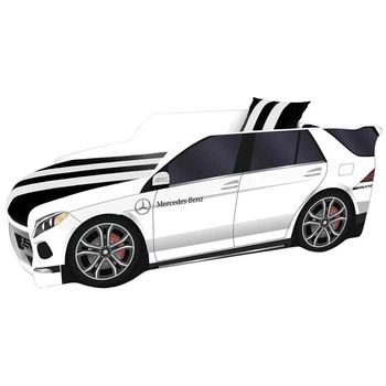 Кровать машина Premium Р006 Mercedes Viorina-Deko с матрасом и подушкой 80х180 см Белый (без подъемного механизма)