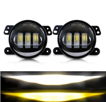 Фары светодиодные LED Daewoo Nexia 90w противотуманные 3.5" W/Y,белый/желтый свет,комплект 2шт (12714)