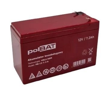 Аккумуляторная батарея PolBAT 12V 7.2AH (PB-12-7,2-A) AGM