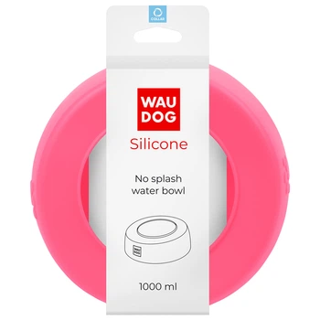 Миска-непроливайка WAUDOG Silicone, 1 л розовый 50797