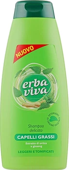 Шампунь для жирных волос с экстрактами женьшеня и крапивы - Erba Viva Hair Shampoo 500ml (480595-31155520)