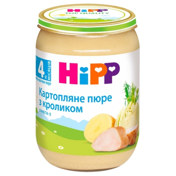 Детское пюре HiPP Картопляне пюре з кроликом, 190 г (9062300131281)