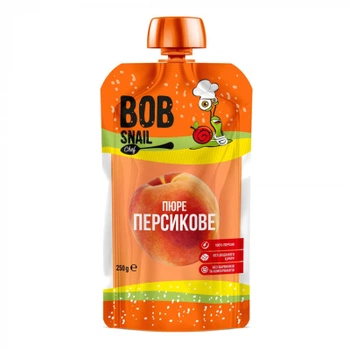 Детское пюре Bob Snail Улитка Боб Персик 250 г (4820219343912)