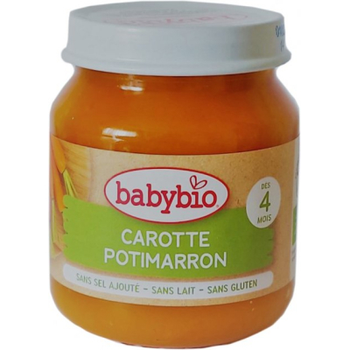 Детское пюре BabyBio из моркови и китайской тыквы с 4 месяцев 130 г (51042)