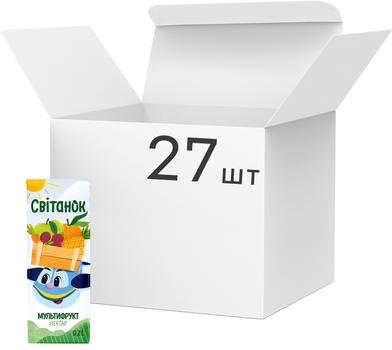 Упаковка нектару Світанок Мультифрукт 0.2 л х 27 шт (4820209563924)