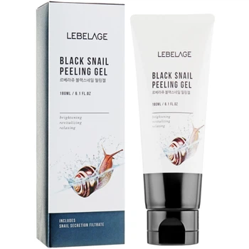 Пилинг-скатка с муцином чёрной улитки Lebelage Black Snail Peeling Gel 180 мл (8809317111629)
