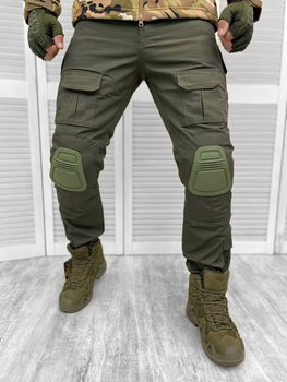 Тактические военные боевые штаны с наколенниками, Камуфляж: Олива, Размер: XXXL