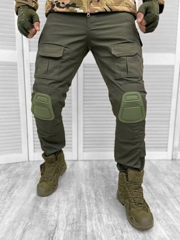 Тактические военные боевые штаны с наколенниками, Камуфляж: Олива, Размер: XXL