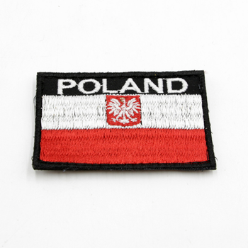 Качественный Шеврон Poland Прапор c Гербом Польши 5*8см, ЗСУ шеврон флаг красный с белым, нашивка с липучкой