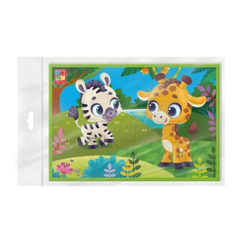 Мягкие пазлы Vladi Toys А5 Зебра и жираф (VT1103-87)