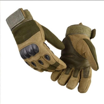 Мужские Армейские Тактические Перчатки с Ударными Вставками Полнопалые Олива XL