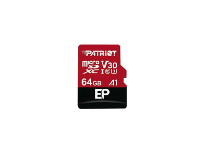 Карта пам'яті Patriot 64 GB microSDXC UHS-I U3 V30 A1 EP + SD adapter (PEF64GEP31MCX)