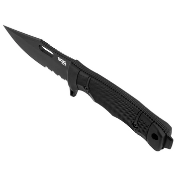 Нож SOG SEAL FX SERRATED Black нескладной, тактический (SOG 17-21-01-57)
