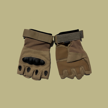 ВІйсково-тактичні рукавиці без пальців Пісок