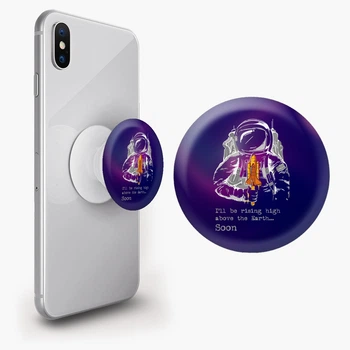 Попсокет (Popsockets) держатель для смартфона Космонавт с ракетой (8754-2026-WT) Белый