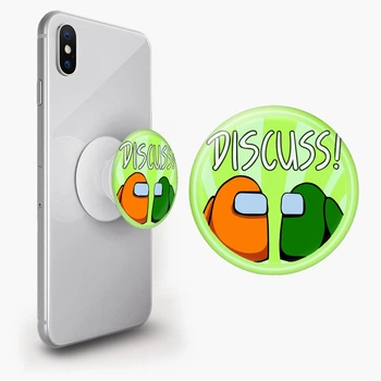 Попсокет (Popsockets) держатель для смартфона Аммонг Асс (Among U Амонг Ас Зеленый) (8754-2588-WT) Белый