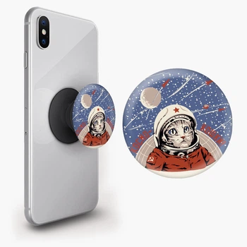 Попсокет (Popsockets) держатель для смартфона Космо Кошки (8754-2058-BK) Черный