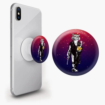 Попсокет (Popsockets) держатель для смартфона Ракета, Грут - Леон Киллер (8754-2064-WT) Белый