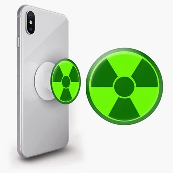 Попсокет (Popsockets) держатель для смартфона Знак радиации (Radiation sign) (8754-1445-WT) Белый