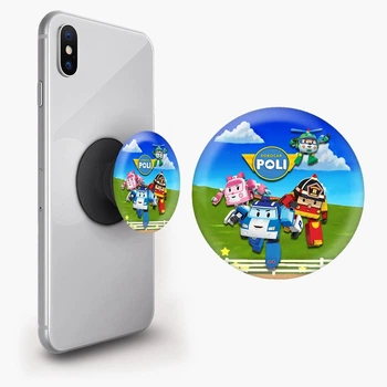 Попсокет (Popsockets) держатель для смартфона Робокар Полы (Robocar Poli) (8754-1618-BK) Черный