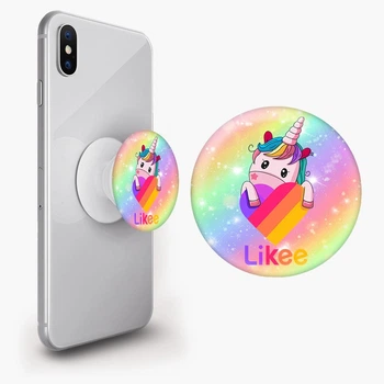 Попсокет (Popsockets) держатель для смартфона Лайки Единорог (Likee Unicorn) (8754-1597-WT) Белый