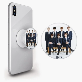 Попсокет (Popsockets) держатель для смартфона БТС (BTS) (8754-1098-WT) Белый