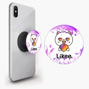 Попсокет (Popsockets) держатель для смартфона Лайк Котик (Likee Cat) (8754-1036-BK) Черный