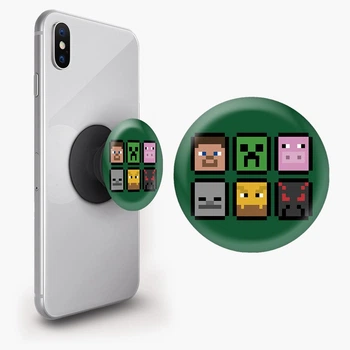 Попсокет (Popsockets) держатель для смартфона Майнкрафт (Minecraft) (8754-1173-BK) Черный