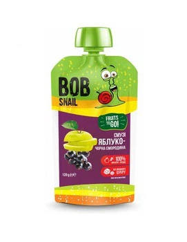 Натуральное фруктовое пюре-смузи Bob Snail "Яблоко-чёрная смородина" 120г