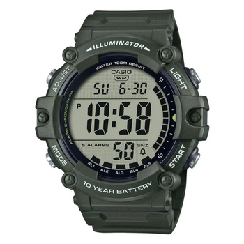 Мужские наручные часы со светодиодной подсветкой CASIO AE-1500WHX-3A Болотный