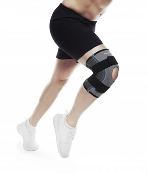Бандаж на коліно Rehband з ременями 7 мм L Сірий (7782)