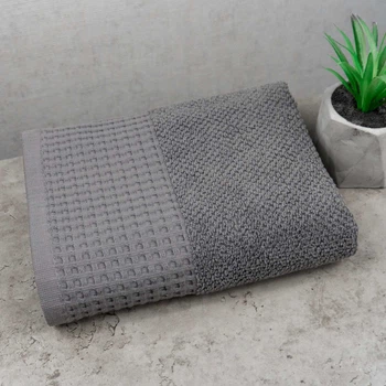 Полотенце махровое Вафельний Бордюр GM Textile 40х70см 450г/м2 (Серый)
